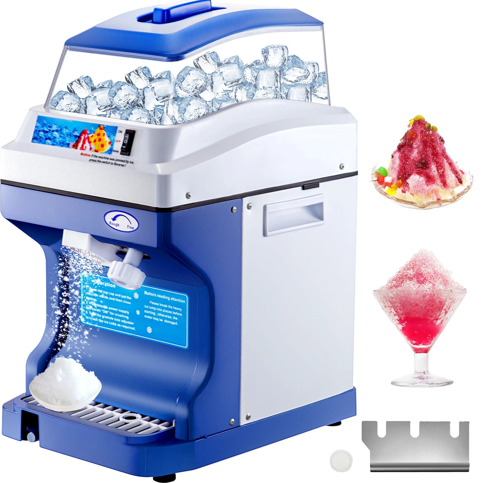 SucceBuy 120/200KG/H Electric Ice Shaver Branch Crusher Chopper Smoothie Blender Granizing Machine Shredder Snow Cone Cube Maker