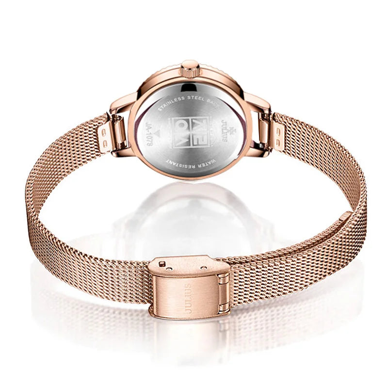 Mini Lady Women's Watch Japan Quartz Fashion Hours Dress Bracelet Stainless Steel Business Girl Valentine Gift Julius Box