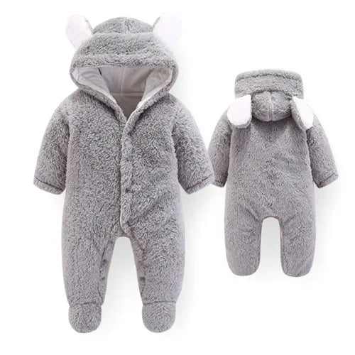 Winter Newborn Baby Rompers Hoodie Girls Boys Clothes Cotton Long Sleeve Toddler Climbing Outwear Warm Infant Jumpsuit 0-12Month