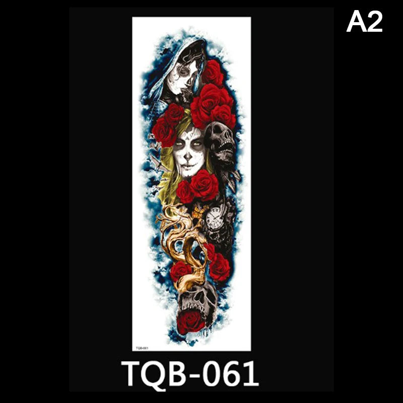 Waterproof Temporary Tattoo Sticker Full Arm Tatoo Stickers Fake Tattoos For Men Women 170mm X 480mm