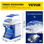 SucceBuy 120/200KG/H Electric Ice Shaver Branch Crusher Chopper Smoothie Blender Granizing Machine Shredder Snow Cone Cube Maker