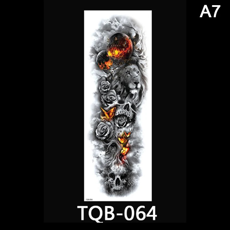 Waterproof Temporary Tattoo Sticker Full Arm Tatoo Stickers Fake Tattoos For Men Women 170mm X 480mm