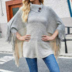 Plus Size Poncho For Women 2025 Spring Autumn Fashion Tassel Pullover Capes Female Loose Casual Knit Cloak Shawl Sweater