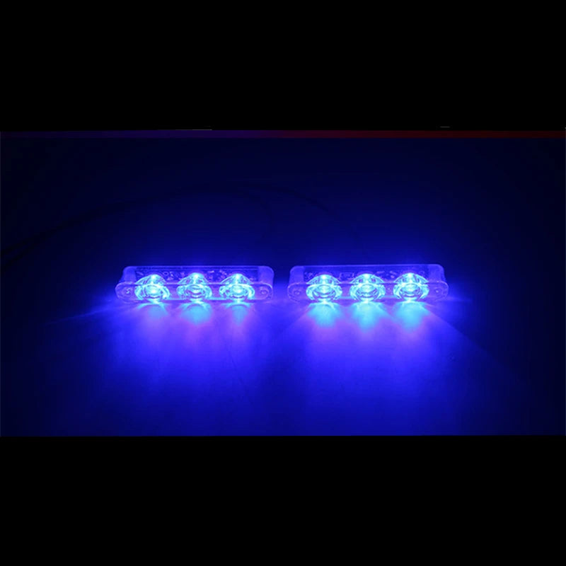2Pcs LED Lights Car Strobe Police Lights Emergency Safety Warning Lamp Assembly 12V Car Motorcycles Flasher Auto Accessories