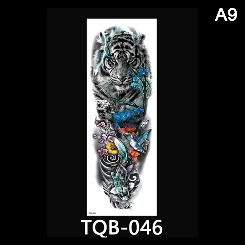 Waterproof Temporary Tattoo Sticker Full Arm Tatoo Stickers Fake Tattoos For Men Women 170mm X 480mm
