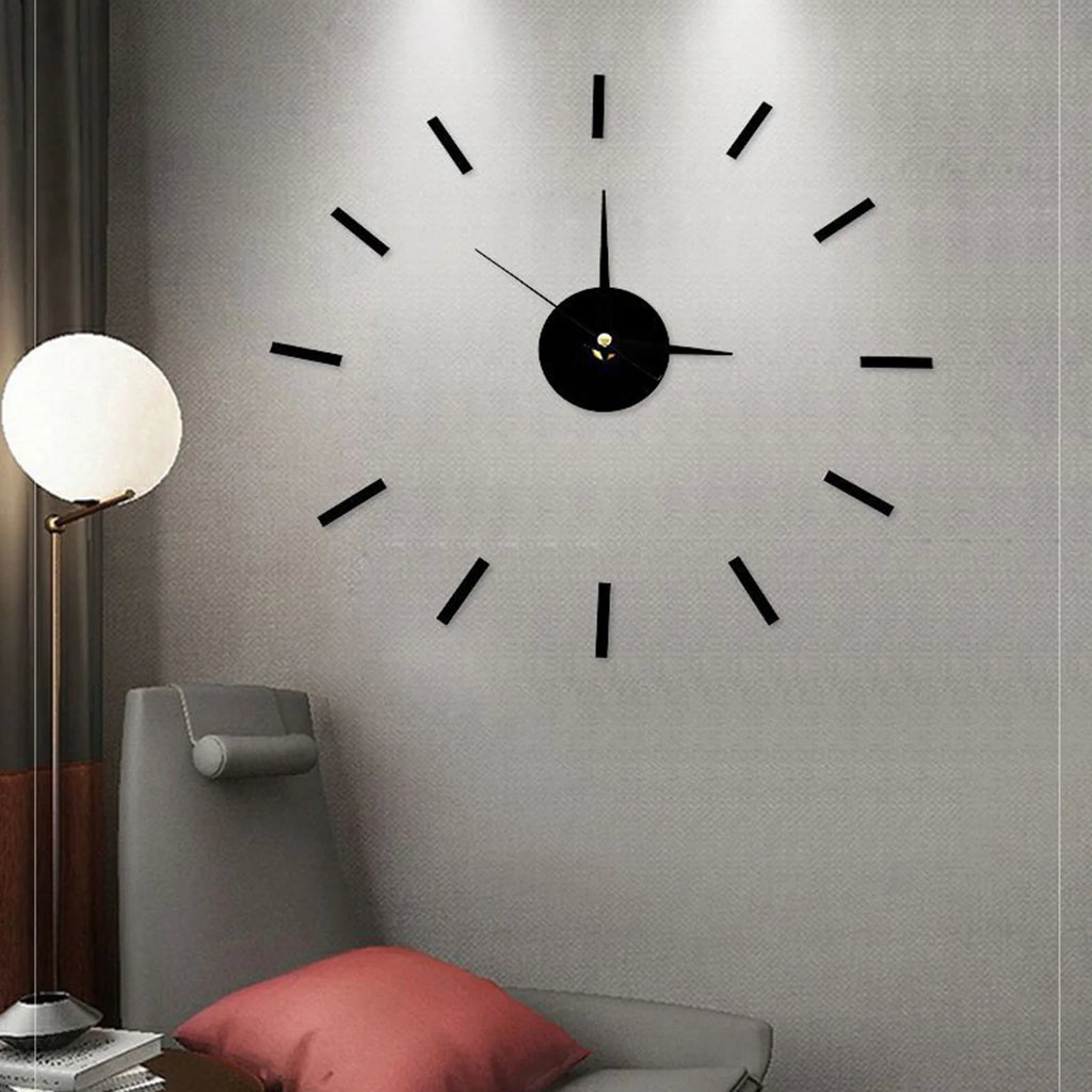 Punch-free Frameless Wall Clock Stickers 39*39cm Acrylic DIY Decoration Silent Simple Clock Watch For Home Livingroom Bedroom