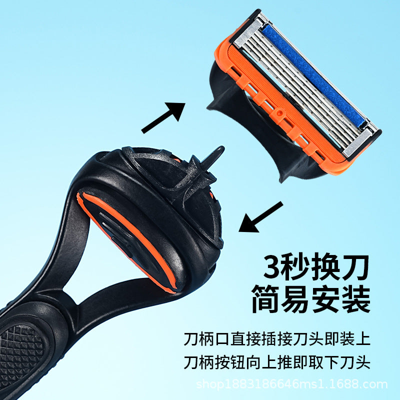 5-Layer Blade Manual Razor Men's Universal Cutter Head, Leg Hair, Armpit Hair Removal, Travel suit Portable Shaving Knife