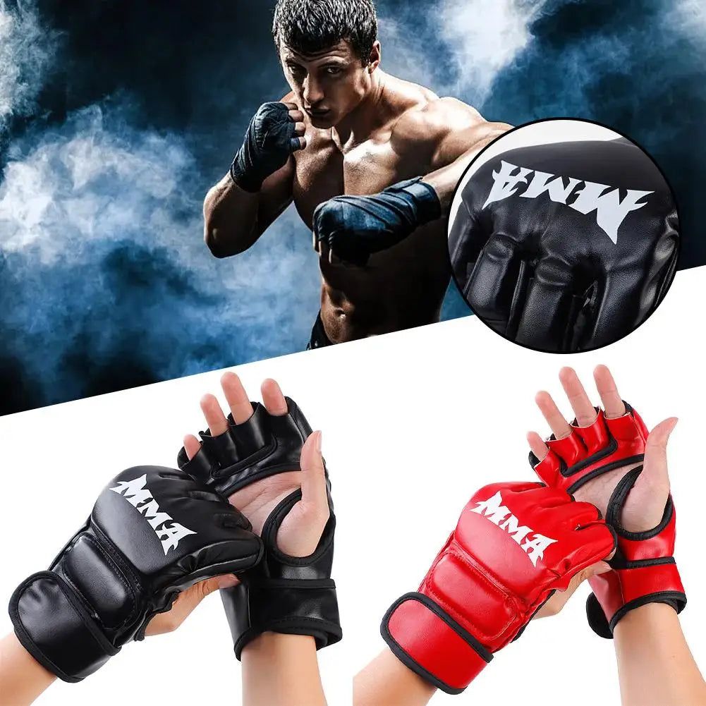 Child Thick Boxing Gloves MMA Gloves Half Finger Punching Bag Kickboxing Muay Thai Mitts Professional Boxing Training Equipment
