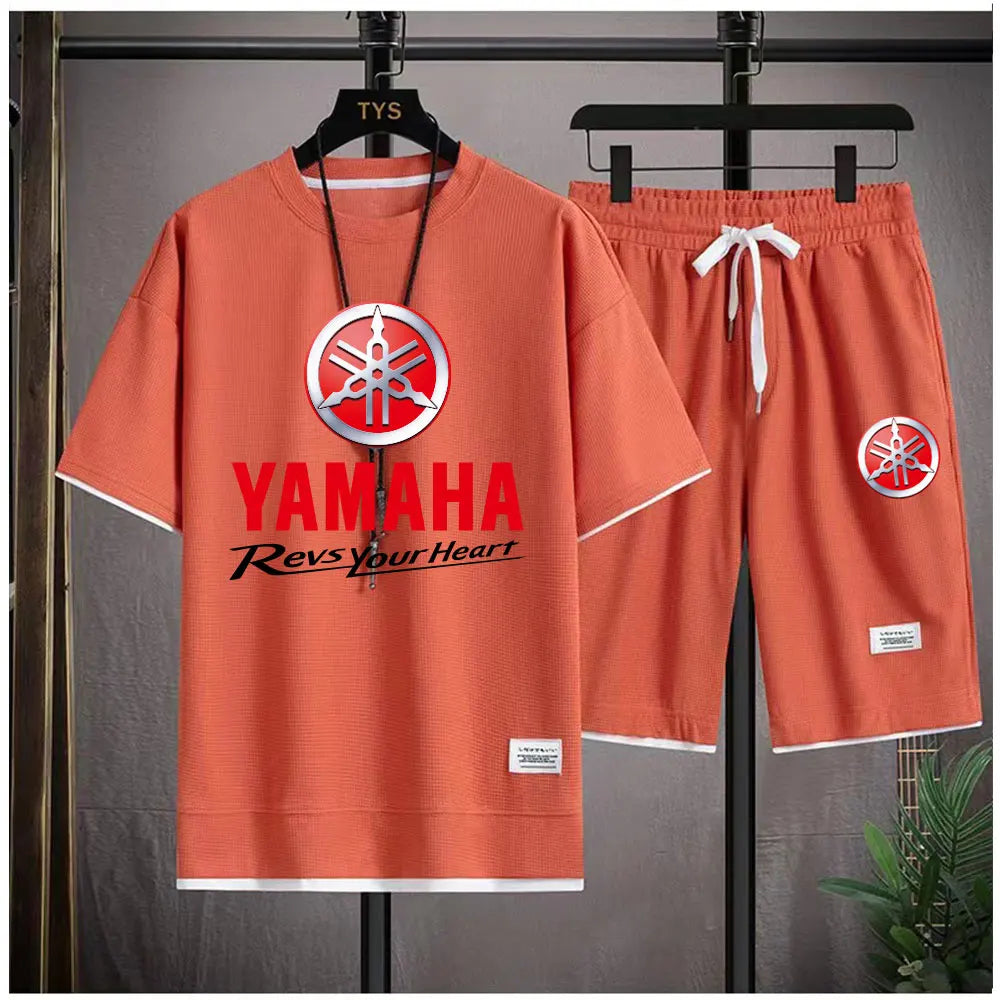 2026 Yamaha Racing Men's Sport Clothing Set Spring/Summer Short Sleeve T-Shirt & Sports Shorts Running Men's Athletic Wear