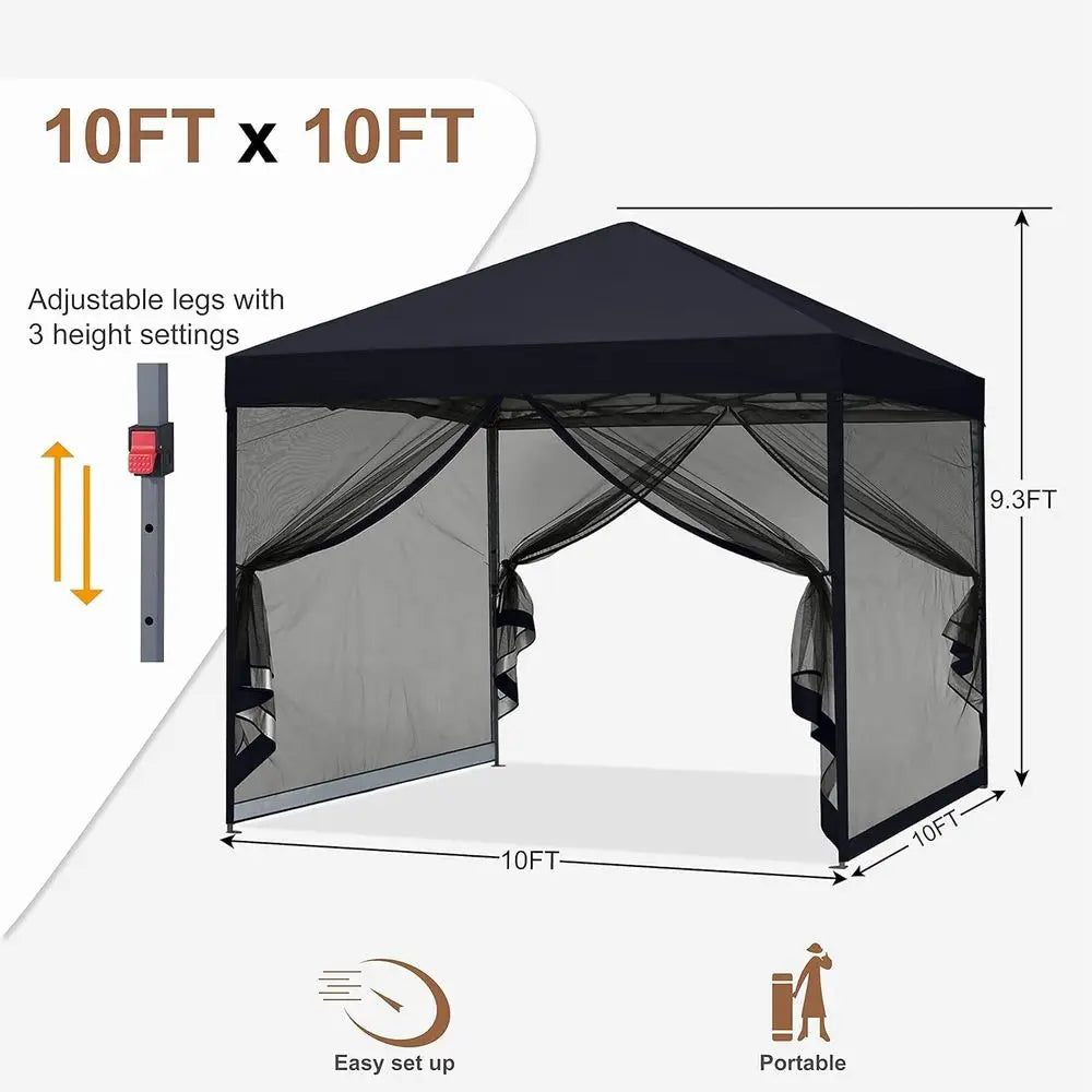 10x10 Outdoor Netting Setup with Black Walls