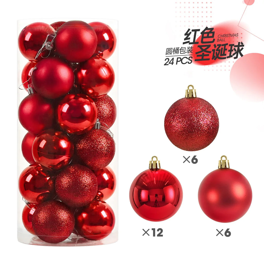 24Pcs 3CM Christmas Ball Christmas Tree Decoration Ornaments for Home Decor Halloween New Year Navidad Pendant Ball Accessory