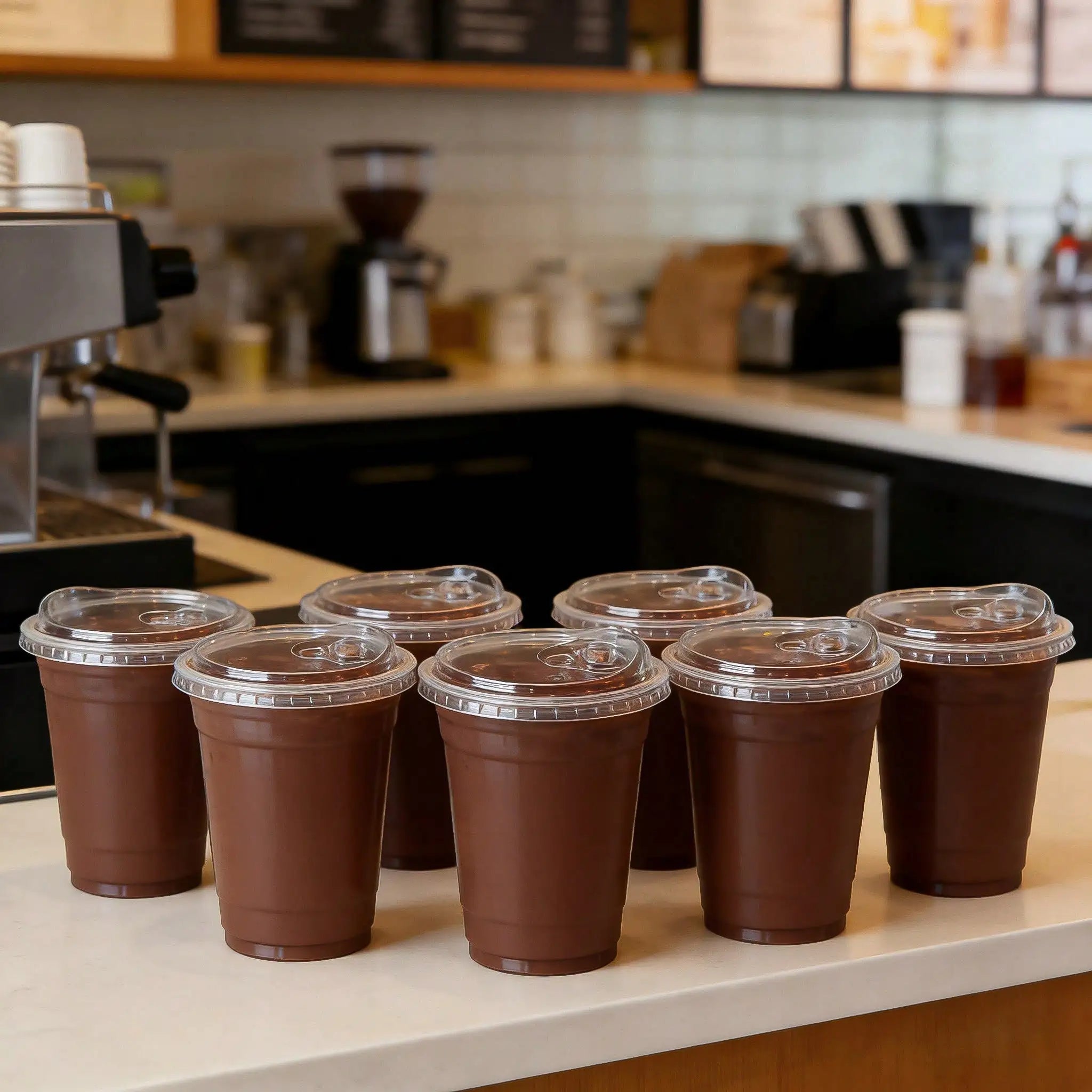200Sets  (100 Cups+100 Lids)Of 12-Ounce/16-Ounce/20-Ounce/24-OunceTransparentPlasticCups,WithNon-SuctionDrinkingLids, DurableAndLeak-Proof, Suitable For Iced Coffee, Smoothies, Milkshakes. Ideal For Easter, Weddings, Outdoor