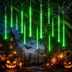 Solar Meteor Shower Lights 8-Tube 200LED Falling Rain String Lights Solar Powered for Tree Eaves Patio Fence Christmas Decor