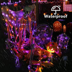 2 Pack 120LED Halloween Solar Powered Black Copper Wire Lamp Lights With 8 Lighting Modes Outdoor Waterproof Horror Atmosphere