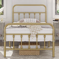 Classic Metal Platform Bed Frame Mattress Foundation with Victorian Style Iron-Art Headboard/Footboard/Under Bed Customized