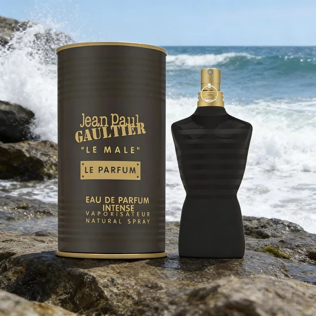 Jean Paul Gaultier Le Male Le Parfum | Black-gold luxury design, oud-vanilla notes, maximum longevity
