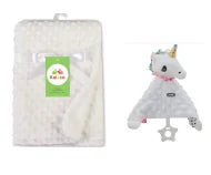 Personalized Newborn Baby Blanket with Name Custom Dot Minky Stroller Swaddle Set Security Towel Baby Shower Gift for Infant Boy