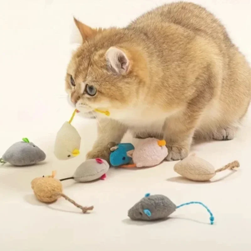 Interactive Plush Rat And Cat Toys Durable Linen Material Safe for Indoor Play Perfect for Small Breeds Interactive Plush Toys