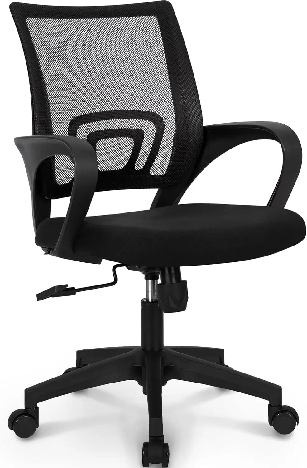 Black Mesh Gaming Office Chair Mid Back Lumbar Support Adjustable Height Swivel For Home Computer Desk Task