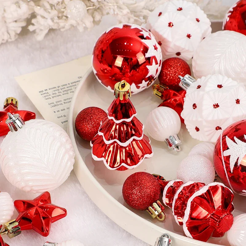 42PCS 6CM Champagne Christmas Ball Xmas Tree Hanging Pendant Ornaments 2026 Christmas Home Decoration 2027 New Year Navidad Gift