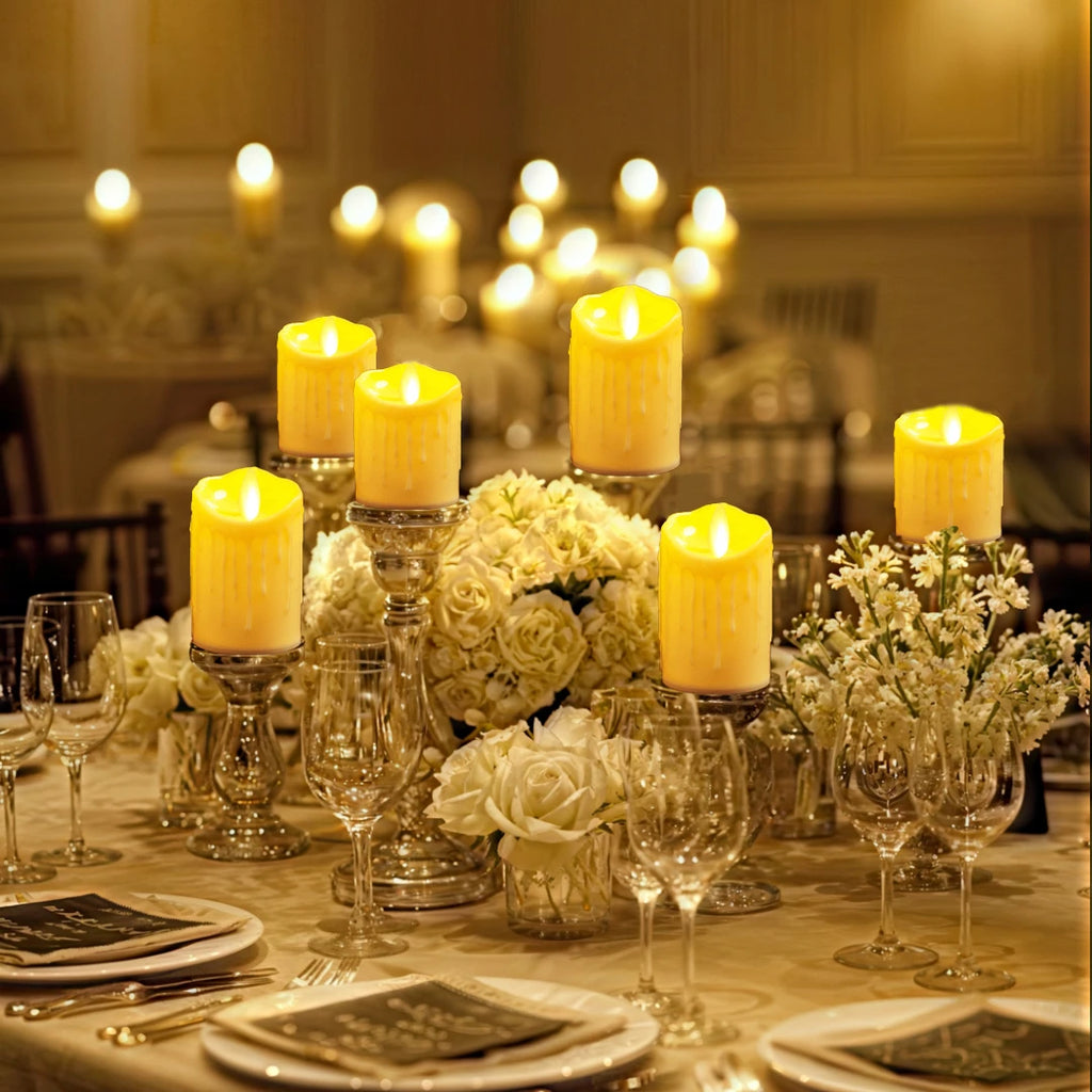 200-10Pcs Flameless Candles Wedding Decor Simulate Dripping LED Candles Flickering Flameless Candles Concert Atmosphere Candles