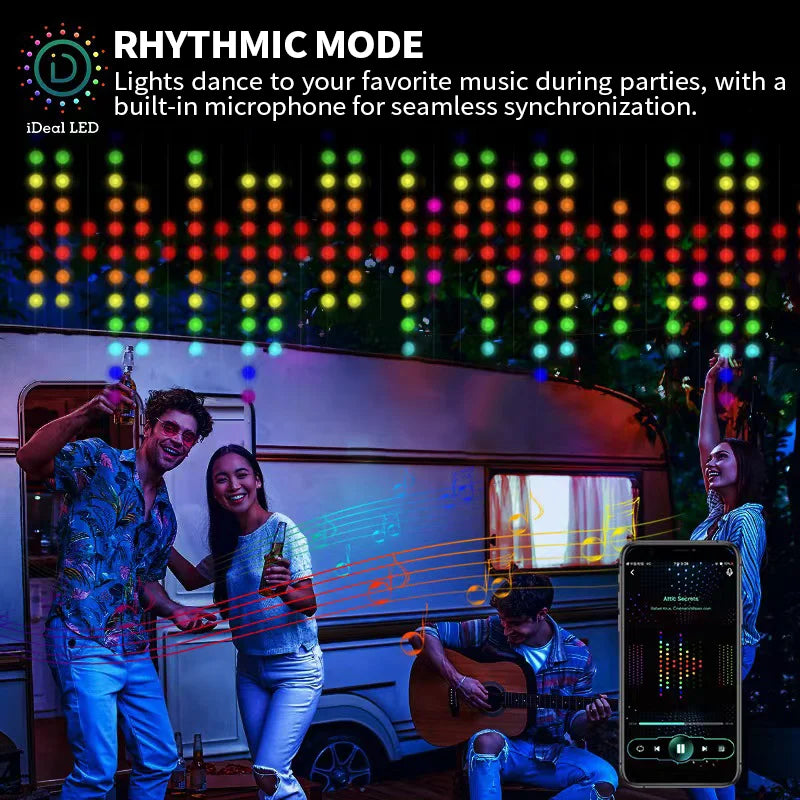 Smart LED Curtain Lights LED Fairy Lights App Control Music Sync DIY Pattern Waterproof for Indoor Outdoor Party Decor