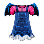 2026 Girls Halloween Cosplay Kids Children Pumpkin Costume Witch Dress Clothing Set With Hat Bag