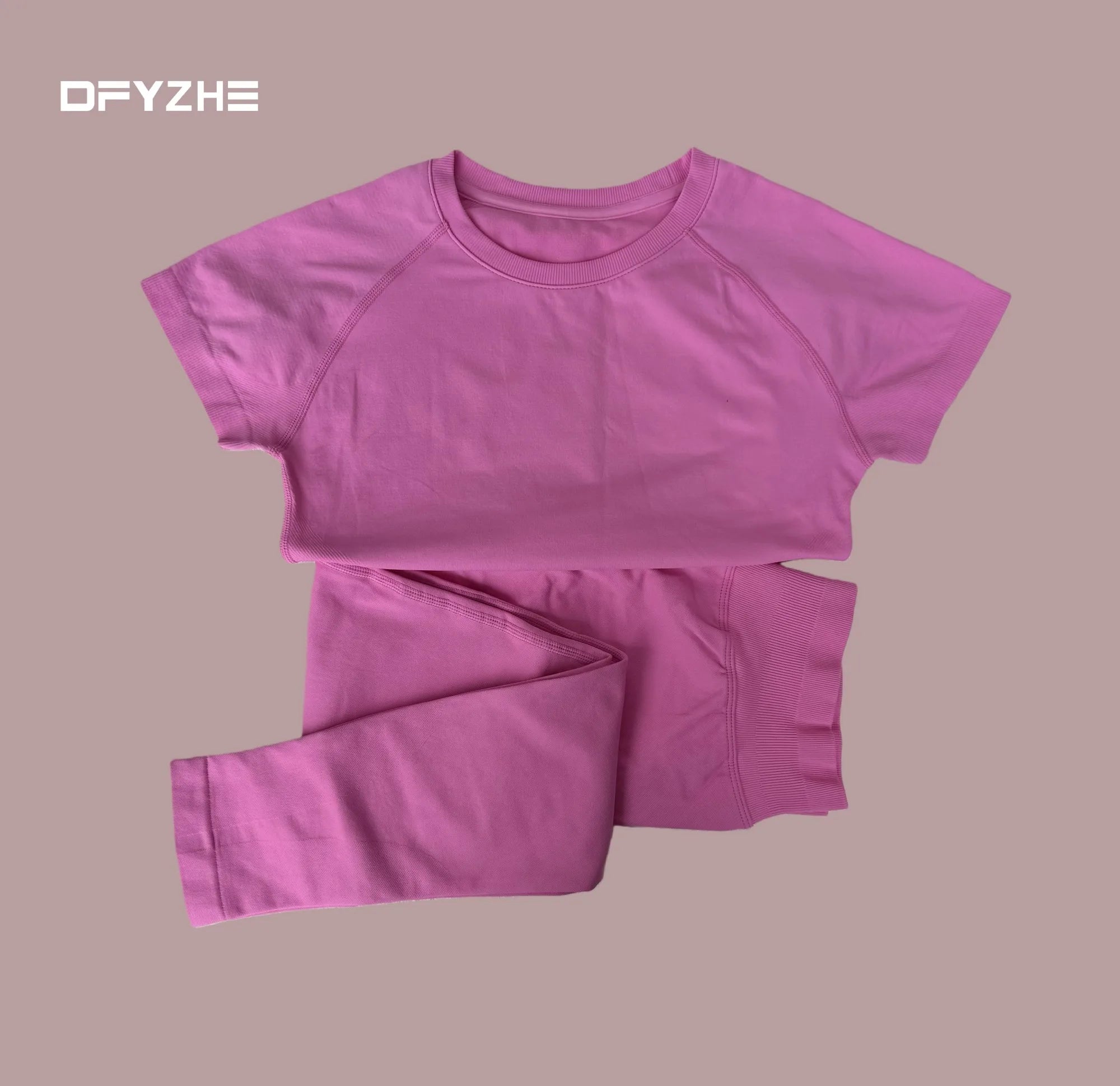 summer new T-shirt long pants two-piece set round neck short sleeved tight pants, yoga fitness tight pants, running sports set