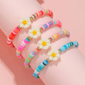 4Pcs/set Handmade Stretch Bracelets Flower Pendant Bracelet for Women Girls Party Birthday Jewelry Gift