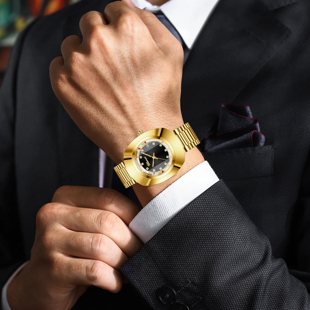 CHENXI Luxury Couple Watch Stainless Steel Band Luminous Business Men Women Quartz Wristwatches Great Valentine Gift for Lover