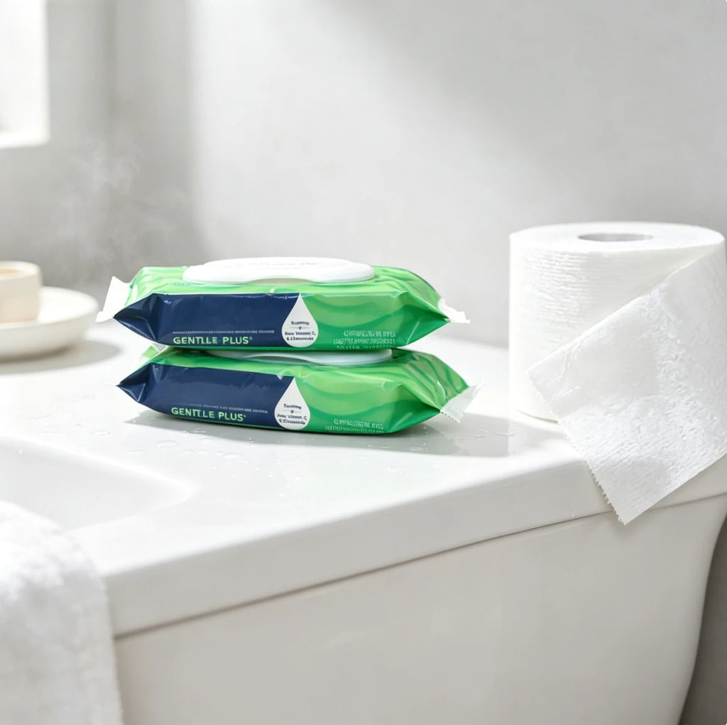 GentlePlus Flushable Wipes, 2 Packs x 42 Count, Soft Flushable Wipes for Bathroom & Personal Care