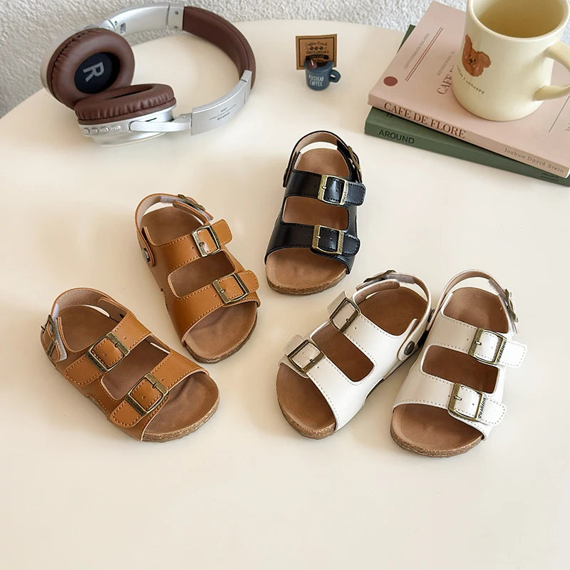 2025 Summer New Children Casual Sandals for Girls Boy Fashion Korean Style Soft Bottom Anti-slippery Versatile Roman Beach Shoes