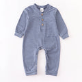 Newborn Baby Boy Romper Long sleeve Girl Infant Cotton Clothes Knitted Stripe Solid Jumpsuit For Toddler Outfits 0-24M