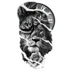 Waterproof Temporary Tattoo Sticker Forest Big Tiger Lion Wolf King Body Arm Hand Cool Art Black Animal Men Women Fake Tattoos