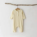 2025 Autumn New Infant Girl Long Sleeve Romper Solid Baby Cotton Ribbed Jumpsuit For Newborn Boy Toddler Clothes 0-24M