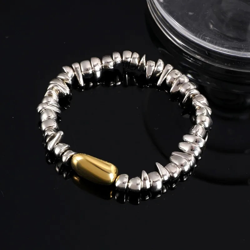 4pcsset Fashion Bracelets For Women New Vintage Irregular CCB Beads Imitation Pearl Chain Jewelry Valentine's Gift