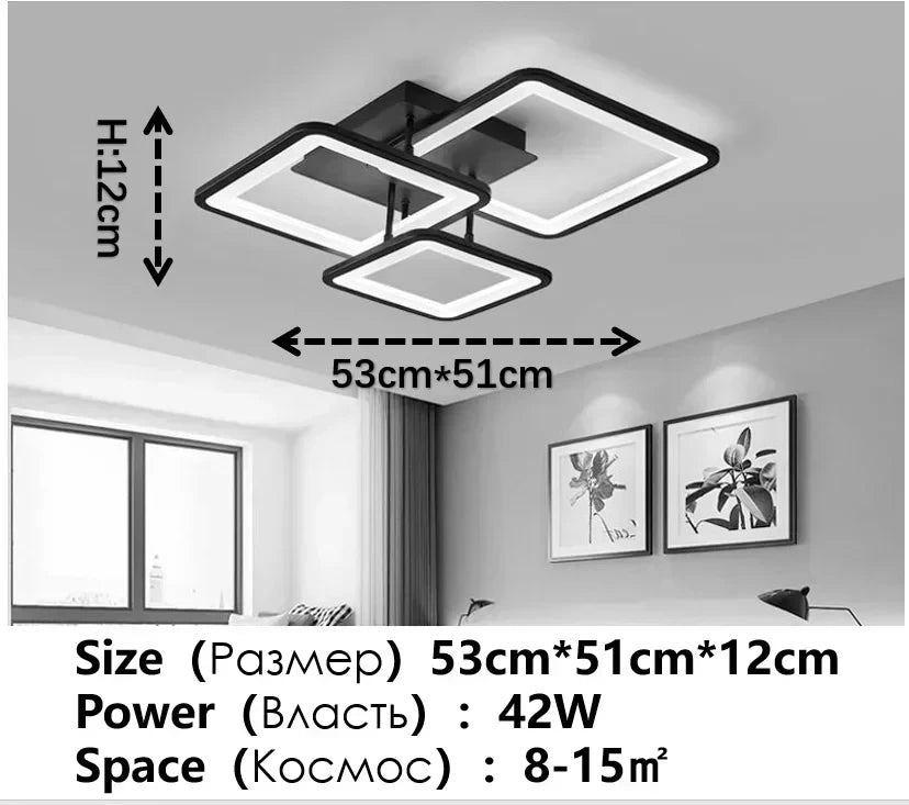 Modern Living Room Acrylic Led Ceiling Lamp Bulb 220v Black Bedroom Study Ceiling Light Home Dining Room Lighting Lustre Fixture