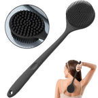 Soft Silicone Body Scrubber Back Brush Bath Shower Brush with Handle Exfoliating Back Scrub Skin Massager Body Care Bath Supplie