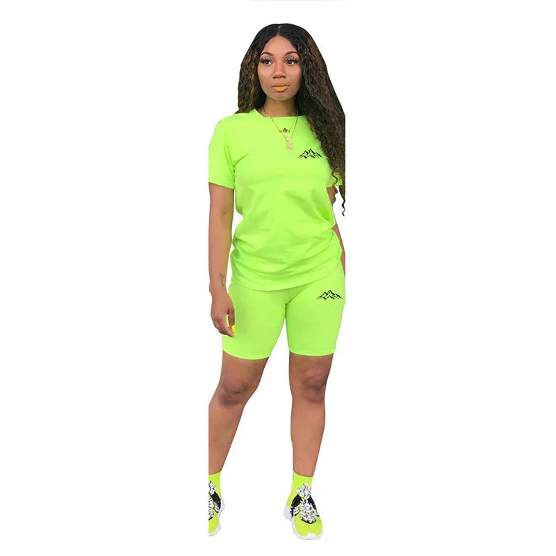 2026 Summer Two Piece Set for Women T-Shirts O-Neck Shorts Daily Short Sleeve Tracksuit Matching Hot Sales Casual Woman Clothing