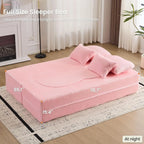 78" Convertible Sofa Bed, Full Size Sleeper Couch, Pink