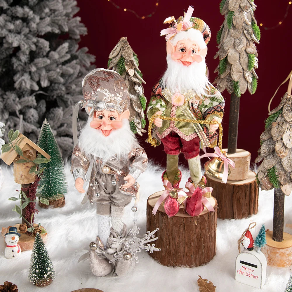 Christmas Decoration Santa Claus Statue Standing Elf Doll Decoration Christmas Tree Pendant Home Merry Christmas New Year Gift