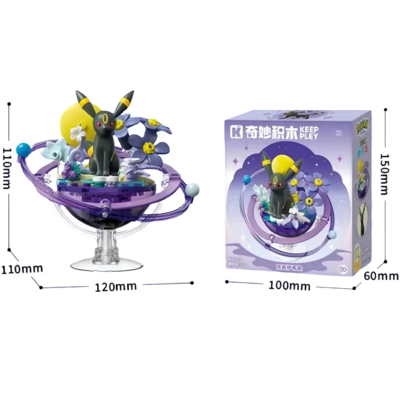 New Keeppley Original Pokemon DIY Building Blocks Toys Cartoon Eevee Family Planet Series Assembly Model Ornaments Toy Fans Gift