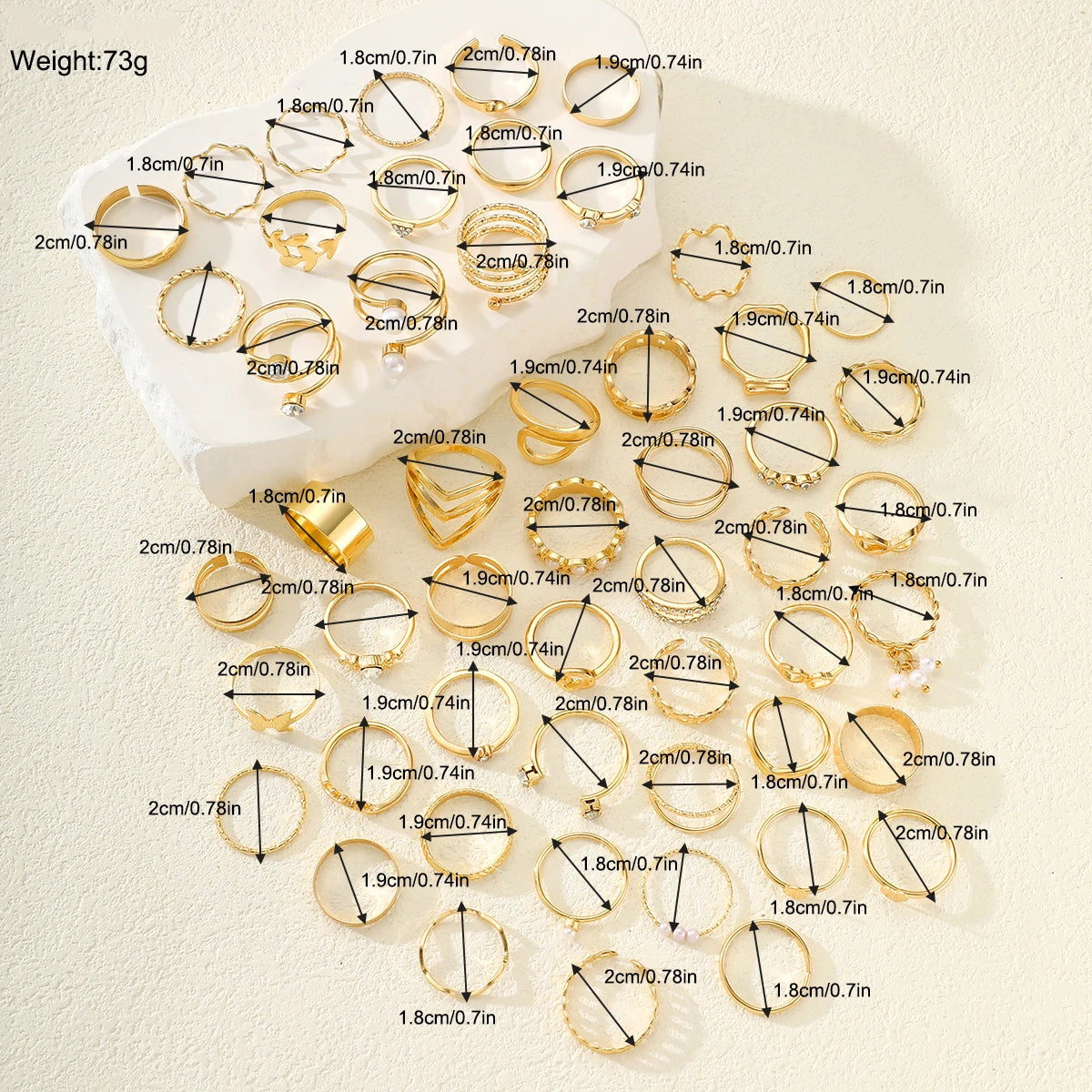New Fashion Geometric Knuckle Rings Set For Women Boho Butterfly Heart Zircon Gold Color Finger Ring Trendy Party Jewelry Gifts