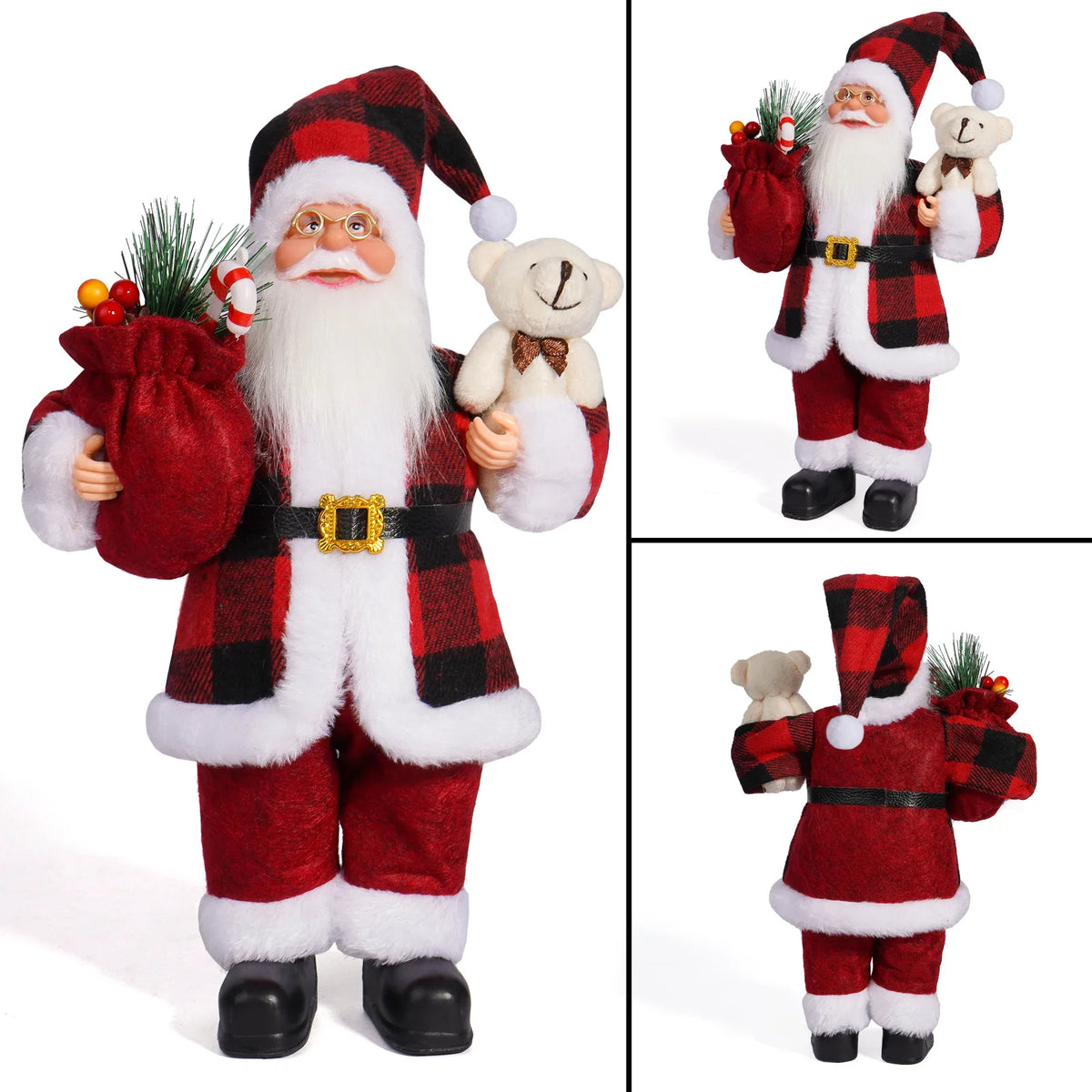 Christmas Theme Home Decorations Santa Claus doll Decoration Supplies 30 cm Standing Santa Claus