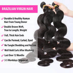 32 38 40 Inch Body Wave 3 4 Bundles Remy Human Hair Brazilian Hair Weave Bundles Wavy Double Hair Weft Bundles Weave Extensions