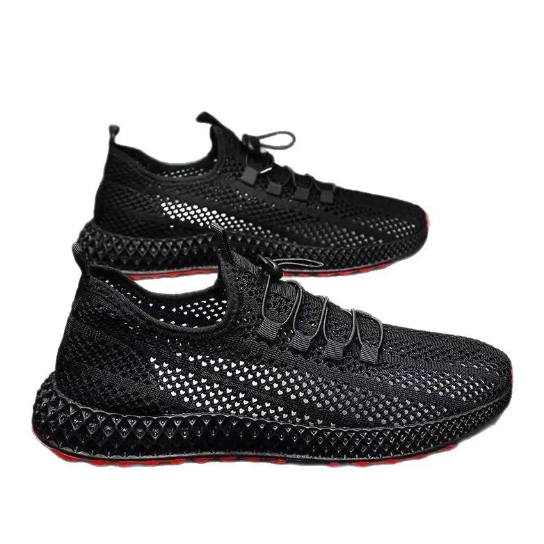 Men's Summer Breathable Lightweight Comfortable Thin Sole Sports Shoes Outdoor Thick Bottom Casual Sneakers EVA Insole PVC Outso