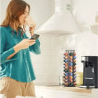 Nespresso Coffee Pods Holder Holds 60 Pods 360 Degree Rotatable Coffee Capsules Storage Rack Metal Tower Stand Home Kitchen Use
