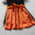 2026 Girls Halloween Cosplay Kids Children Pumpkin Costume Witch Dress Clothing Set With Hat Bag
