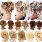 OLACA Synthetic Hair Bun Bands Blonde Black Messy Curly Chignon Donut Updo Scrunchies Fake Hair Pieces For Women Hair Extensions
