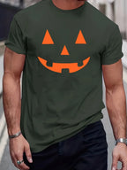 Fun Pumpkin Face Men's T-Shirts Halloween Festival Tops Tees Streetwear Summer T-Shirt Graphic Fashion Daily Wear Men's Clothes